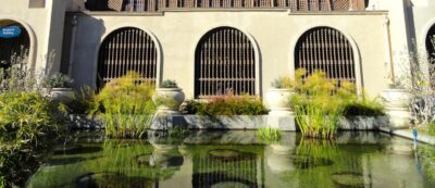 pond in front of museum at Balboa Park